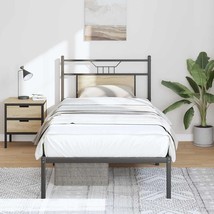 vidaXL Bed Frame Sonoma Oak Engineered wood and Steel Twin Twin Bed - $168.87