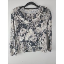Soft Surroundings Top PXS Womens Wide Neck Long Sleeve Pullover Floral - £17.21 GBP