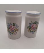 Vintage  White Ceramic with Floral Design Salt and Pepper Shakers 3.5in ... - $7.20