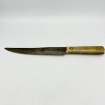 ONTARIO Knife Co Tru-Edge Butchers Knife 8&quot; Blade Kitchen Vintage Wood Handle - £13.66 GBP