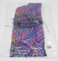 Frosting by Mary Norton Peacock Feather Design Scarf w/Tags - £26.72 GBP