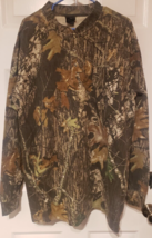 Vintage Redhead Mossy Oak Breakup Camo Pocket Henley T Shirt Mens 2XL LS... - $19.40