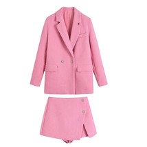 Adherebling Traf Blazer 2022 Spring Women Coat Tweed Jacket Ornate Buttons Long  - £90.75 GBP