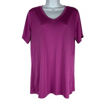 Sport-Tek Women&#39;s V-Neck Short Sleeved T-Shirt Size L Purple - £10.98 GBP