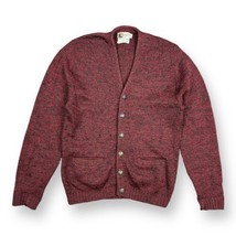 Vintage Milwaukee Knit Cardigan Maroon 60s Wool Sweater Cardigan Sz Smal... - £27.21 GBP