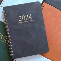 2024 PU Leather Journal A5 Notebook Lined Paper Writing Diary 152 Pages Planner - £19.97 GBP