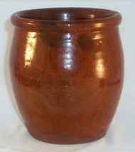 Antique Primitive Manganese Glazed Redware Apple Butter Crock Southeaste... - £94.39 GBP