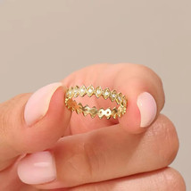 1.20Ct Round Cut Lab-Created Diamond Full Eternity Ring 14K Yellow Gold Finish - £57.00 GBP