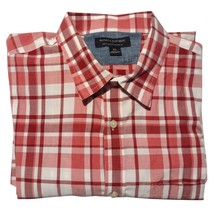 Banana Republic Soft Wash Button Down Shirt Men&#39;s XL Red White Burgundy ... - $14.97