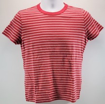 Land&#39;s End Women&#39;s Short Sleeve Striped Red White Shirt M/P 10-12 - $9.89