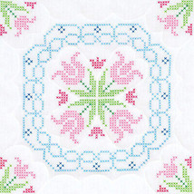 Jack Dempsey Needle Art XX Lace Tulips Quilt Blocks - £11.15 GBP