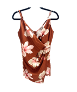 Charlotte Russe Floral Romper Size Medium Jumper Lined Shorts Brown - $12.50