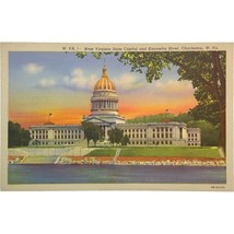 Vintage Postcard, West Virginia State Capitol and Kanawha River, Charleston, WV - £7.85 GBP