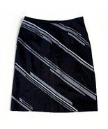 Ann Taylor A Line Skirt Size 2 Navy Blue White Embroidered Cotton Blend ... - €16,84 EUR