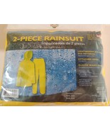 2 Piece Hood Waterproof Rain Suit  Yellow XXL Jacket Pant Lightweight FR... - $14.86 CAD