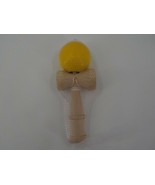 CLASSIC KENDAMA WOODEN CHILDRENS TOY YELLOW BALL AND MALLET SOLID WOOD NIP - £6.42 GBP