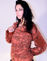 Airsoft Paintball Military Grade Acu Jacket Custom Color Orange Red All Sizes - £25.32 GBP