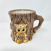 Vintage Woodland Animals Owl Mug Tree 3D Unique Coffee Cup Bird Lovers - £17.40 GBP