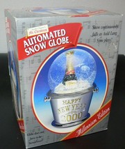 NIOB Mr Christmas Automated Snow Globe Millinnium Edition Happy New Year 2000 - £33.15 GBP