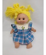 Sweet BABY DOLL with Yellow Hair Dress Sleep Eyes 9&quot; CEAN TOYS - $12.85