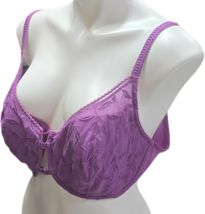 Serenada Bra 46C Lightly Lined Full Coverage UW Purple Mesh Lace - $16.82