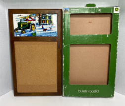 John Deere Wood Frame Bulletin Board, Winter Tractor Kids Snowman Barn D... - $35.95