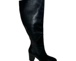 Dolce Vita Flin Knee High Boot Black Leather Square Toe Womens 10 New - £38.28 GBP