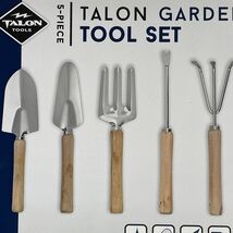 Talon Tools Garden Tool Set Wood Handles, Stainless Steel, Durable, 5 Pi... - $13.67