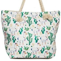 Llama Cactus Beach Shoulder Tote Bag Weekender Travel Shopping Purse W/ ... - £27.28 GBP