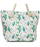 Llama Cactus Beach Shoulder Tote Bag Weekender Travel Shopping Purse W/ ... - £27.25 GBP
