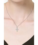 925 Sterling Silver Cross Moissanite Pendant Necklace - $107.16