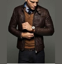 Fashion Leather Jacket For Men, Shirt Style Jacket Men - $179.99