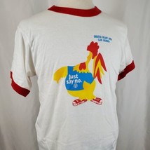 Vintage Just Say No Club Member Beloit T-Shirt Large Screen Stars Misprint 80s - £14.15 GBP