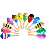 12 Pcs Mini Wood Festival Maracas For Kids Toys, Wooden Maracas Festival... - £23.56 GBP