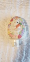 Enesco Jade Porcelain nite lite, Easter Bunny With Carrot &amp; Flowers. Never used. - £11.86 GBP