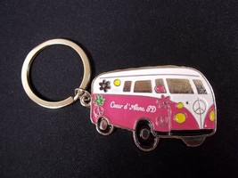 Souvenir Keyring keychain Pink Hippie Kombi Van Coeur d&#39;Alene Idaho meta... - $5.65