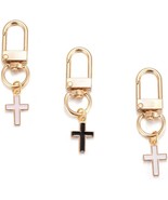 Small Cross Keychain for Women 3pcs Pack White Pink Black Car Keys Ring ... - $24.20