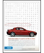 2007 Mazda RX8 RX-8 Sports Car Vintage Print Ad Search a Word Rotary Wal... - $10.97