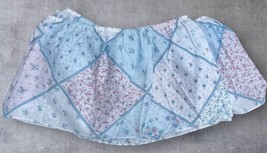 Floral Flower Quilt Pattern Bedskirt Cottage Chic Pink Blue FULL Vintage... - $410.11 MXN