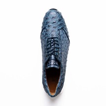 Marco Di Milano Genuine Ostrich Skin Luxury Sneaker Shoes Varenna Blue Jeans image 12