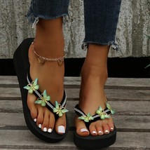 Summer Sandals Women Platform Slippers New Wedges Crystal Flip Flops Rome Shoes  - £19.42 GBP