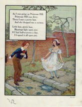 Antique Primrose Hill Mother Goose Rhyme Art Print 1915 Dual Sided 8 x 10.5 - £25.40 GBP