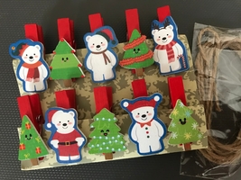 Clothespins Wooden Photo Paper Pegs Clips,Christmas Gift Favors,Ornaments,30pcs - £5.75 GBP