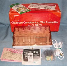 Vtg CLAIRESSE CONDITIONING MIST HAIRSETTER 20 Hot Rollers Curlers with 2... - $34.95