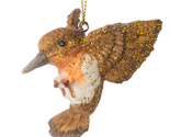 Silver Tree Ornament Brown Resin Glittered Hummingbird Christmas NWT&#39;s Gift - $9.22