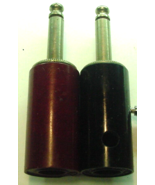 2 NOS 1/4&quot; 2 Pin Red &amp; Black Audio Phono Male Plug, TRS Solder Term. 2-3... - €5,03 EUR