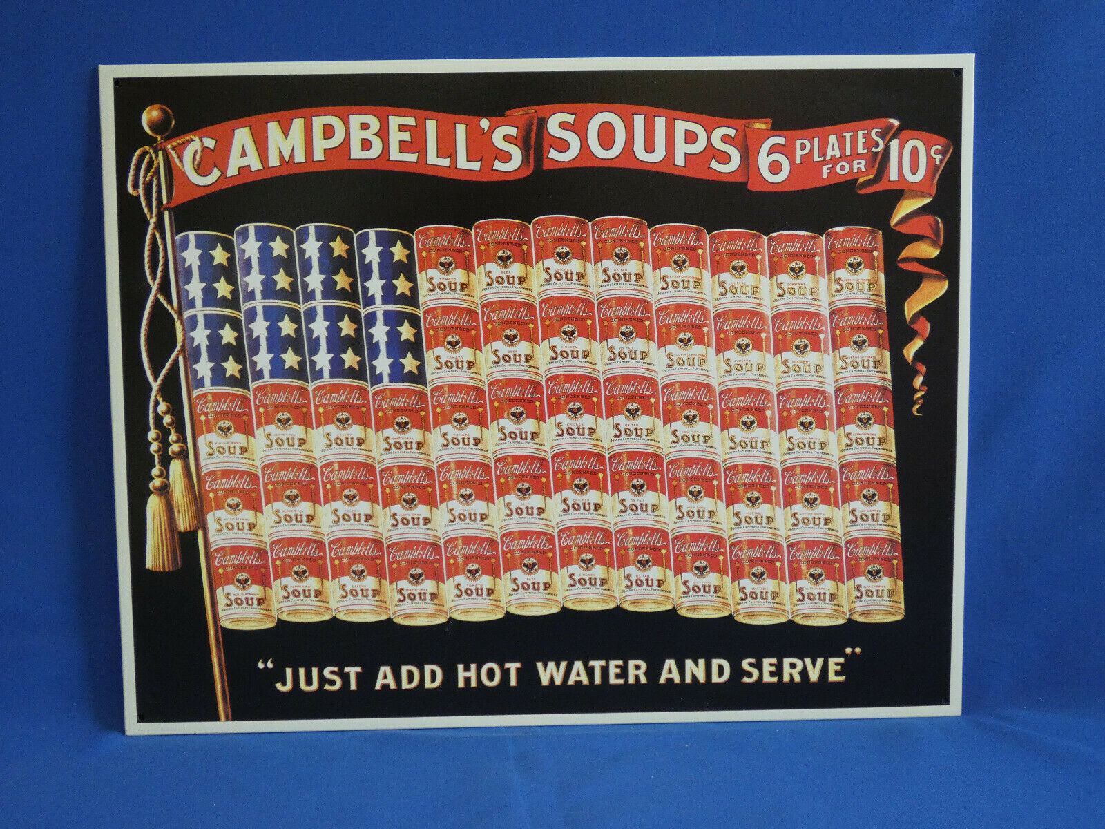 Campbell's Soup American Flag Out Of Print Metal Sign Vintage Look Ad Large B15 - $26.14