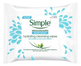 Simple Water Boost Hydrating Cleansing Face Wipes, 25 Count (Pack of 1) - $9.99
