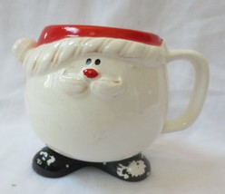 Vtg Howard Holt Japan Christmas Ceramic Santa Claus Mug Cup  3 1/4&quot; High RARE - £78.66 GBP