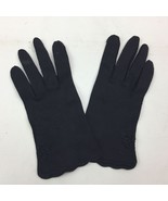 Vintage 50s Womens Black Scalloped Church Gloves Accessories - £23.76 GBP